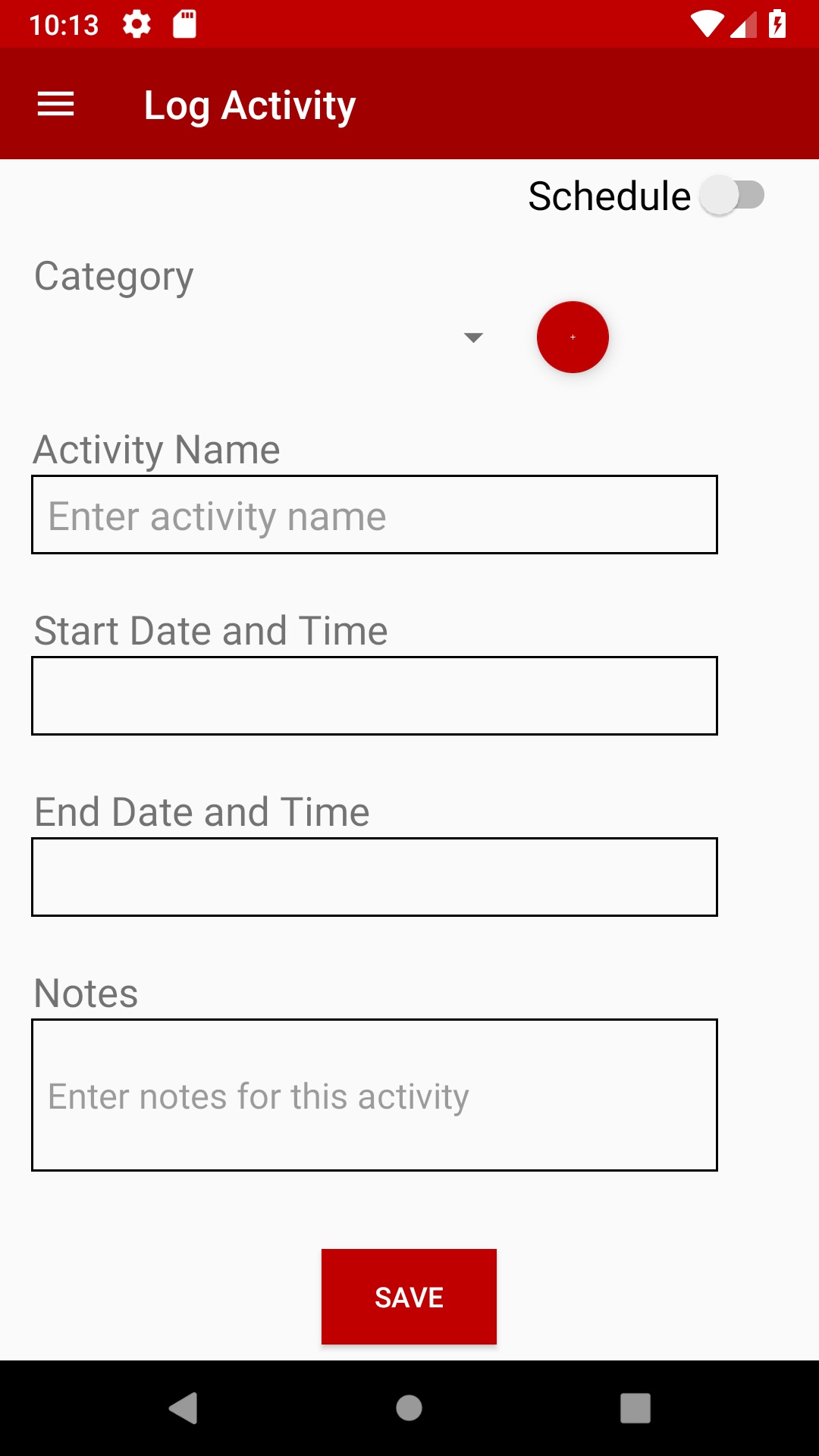 Old Design:Log activity