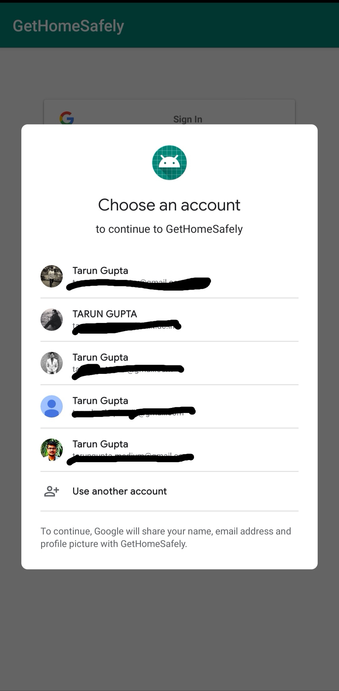 Account Selection